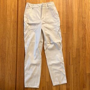 Bohme Cream Faux Leather Cargo Pants